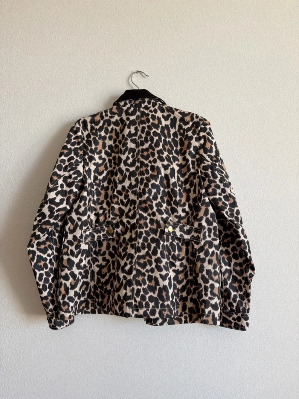 J. Crew Wax Coated Barn Jacket in Leopard Print Brown Size XS